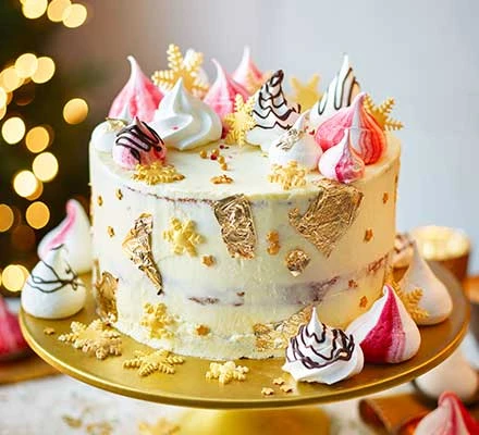 Gâteau de Noël au chocolat blanc, orange et canneberges